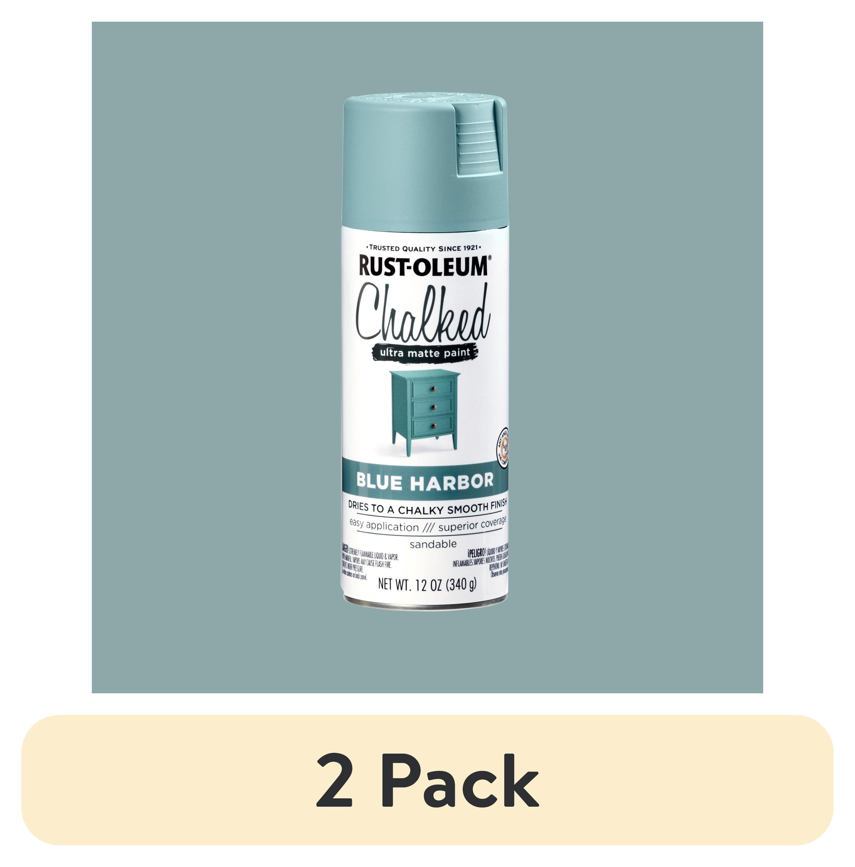 (2 pack) Blue Harbor, Rust-Oleum Chalked Ultra Matte Spray Paint, 12 oz