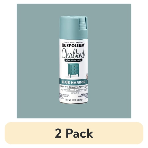 (2 pack) Blue Harbor, Rust-Oleum Chalked Ultra Matte Spray Paint, 12 oz