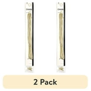 (2 pack) Blue Moon Beads Gold Metal Findings Chain for Jewelry Making, 36 inches, 1 Piece