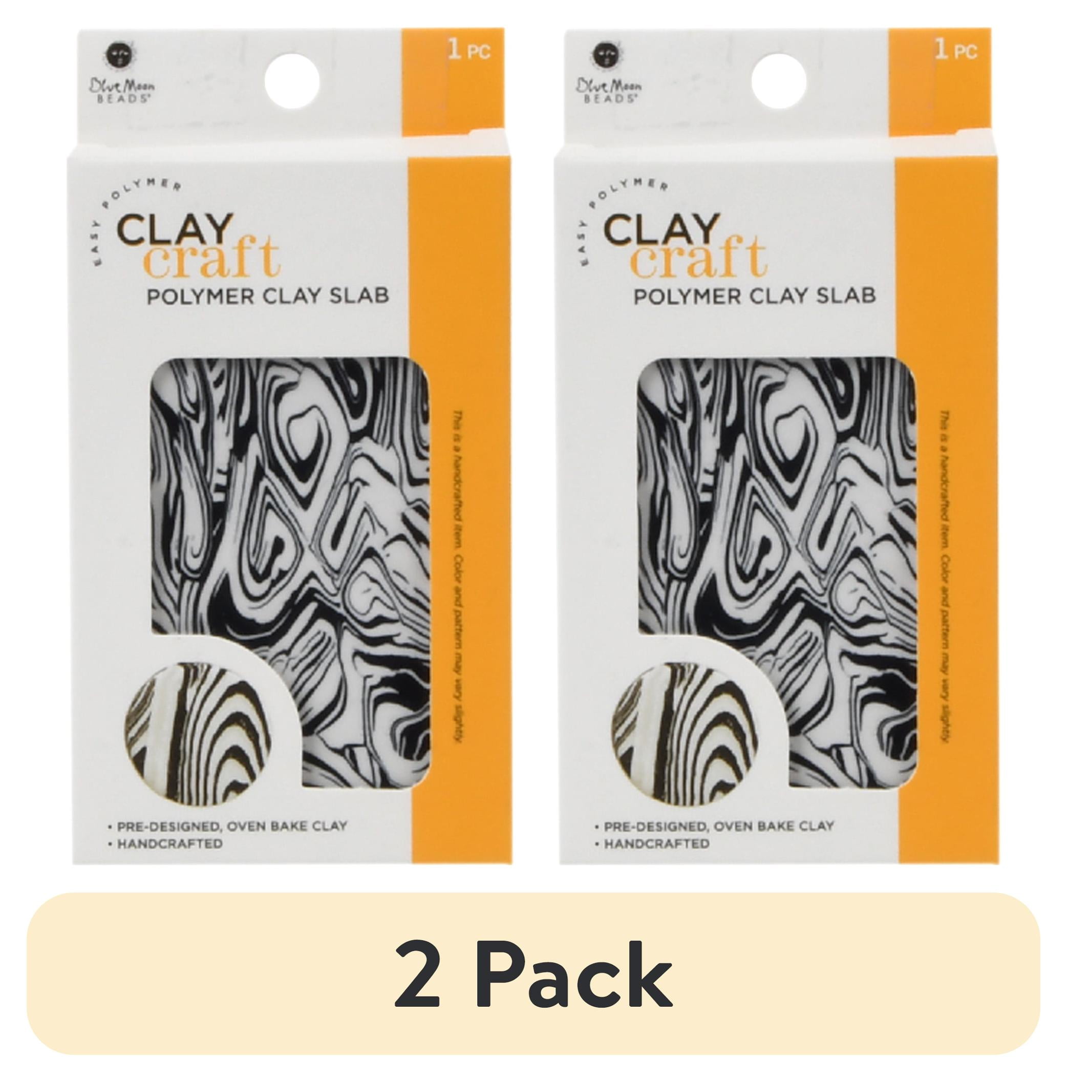 (2 pack) Blue Moon Beads Marble Pattern Oven Bake Polymer Clay for DIY Jewelry Making, 1 Piece-Unisex, Adult