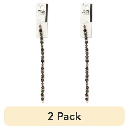 (2 pack) Blue Moon Beads Mixed Metal Bead Strand for DIY Jewelry Making, 7 inches-Unisex, Adult, 1 Piece