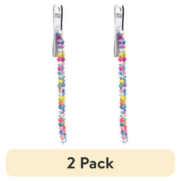 (2 pack) Blue Moon Beads Multi-Color Pastel Acrylic Bead Strand, 15 inches, 2 Pack