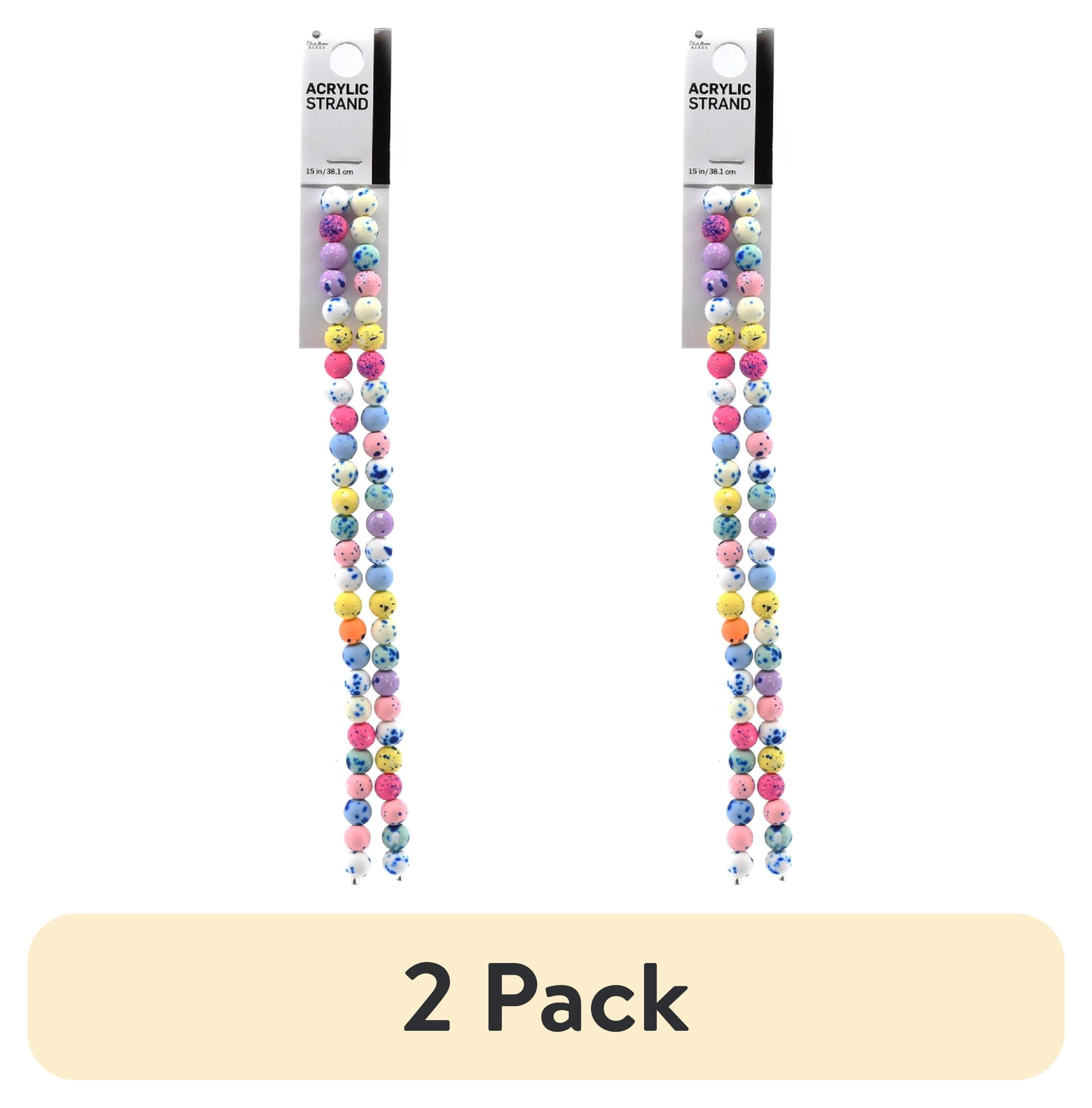 (2 pack) Blue Moon Beads Multi-Color Pastel Acrylic Bead Strand 15 Inches 2-Pack