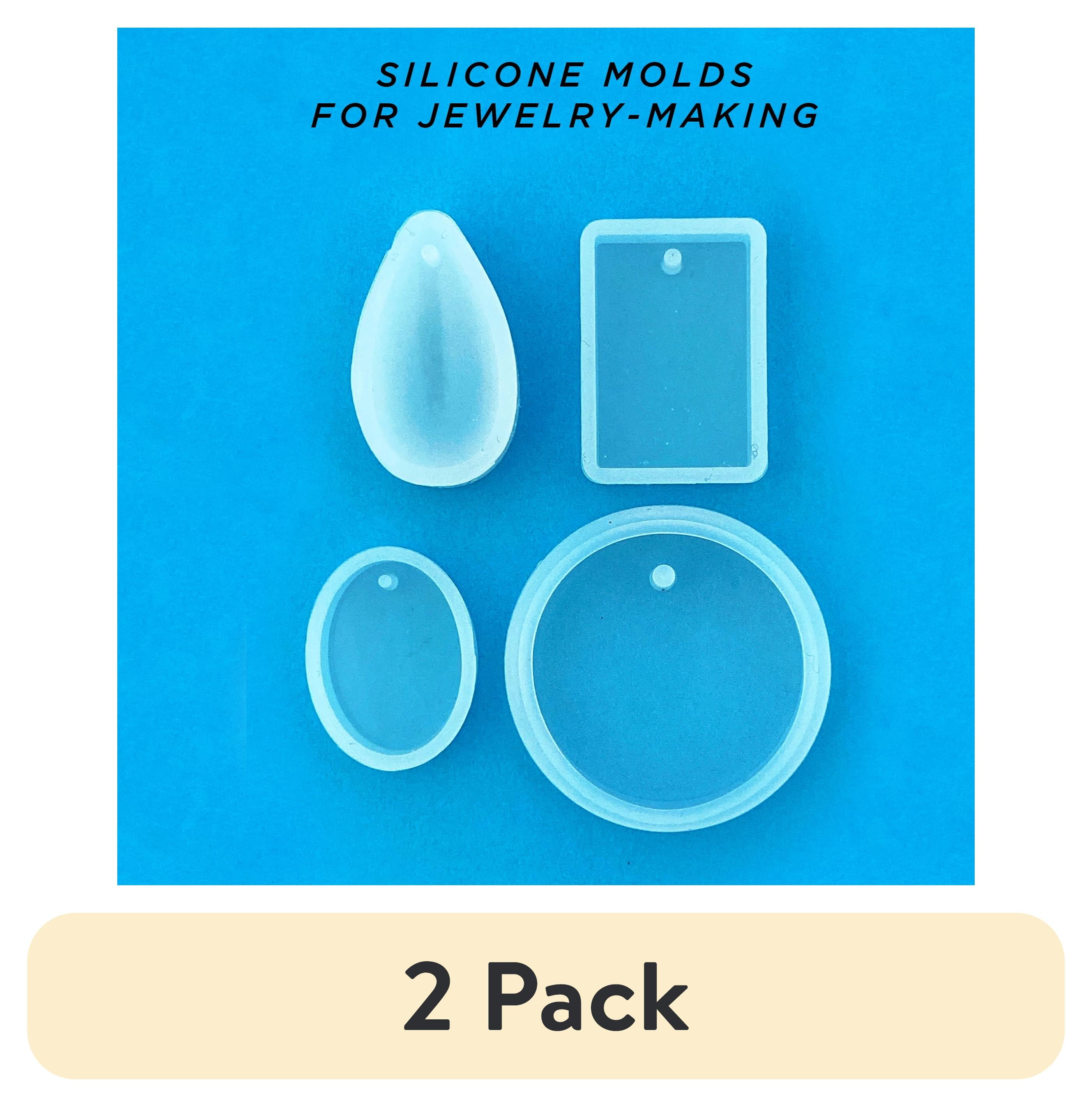 (2 pack) Blue Moon Beads UV Resin Silicone Pendant Craft Mold Set,Unisex-Teen to Adult, 4 Piece