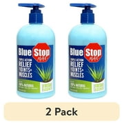 (2 pack) Blue Stop Max Topical Gel for Muscle and Joint Relief with Natural Menthol and Emu Oil, 16 oz Pump