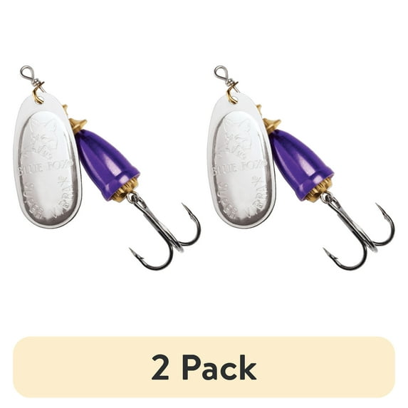 (2 pack) Blue Fox Classic Vibrax Size 3 Inline Spinner 1/4 oz Silver/Purple