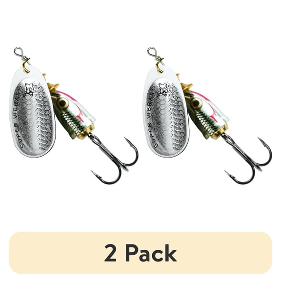 (2 pack) Blue Fox Classic Vibrax Size 0 Inline Spinner 7/64 oz Silver Shiner