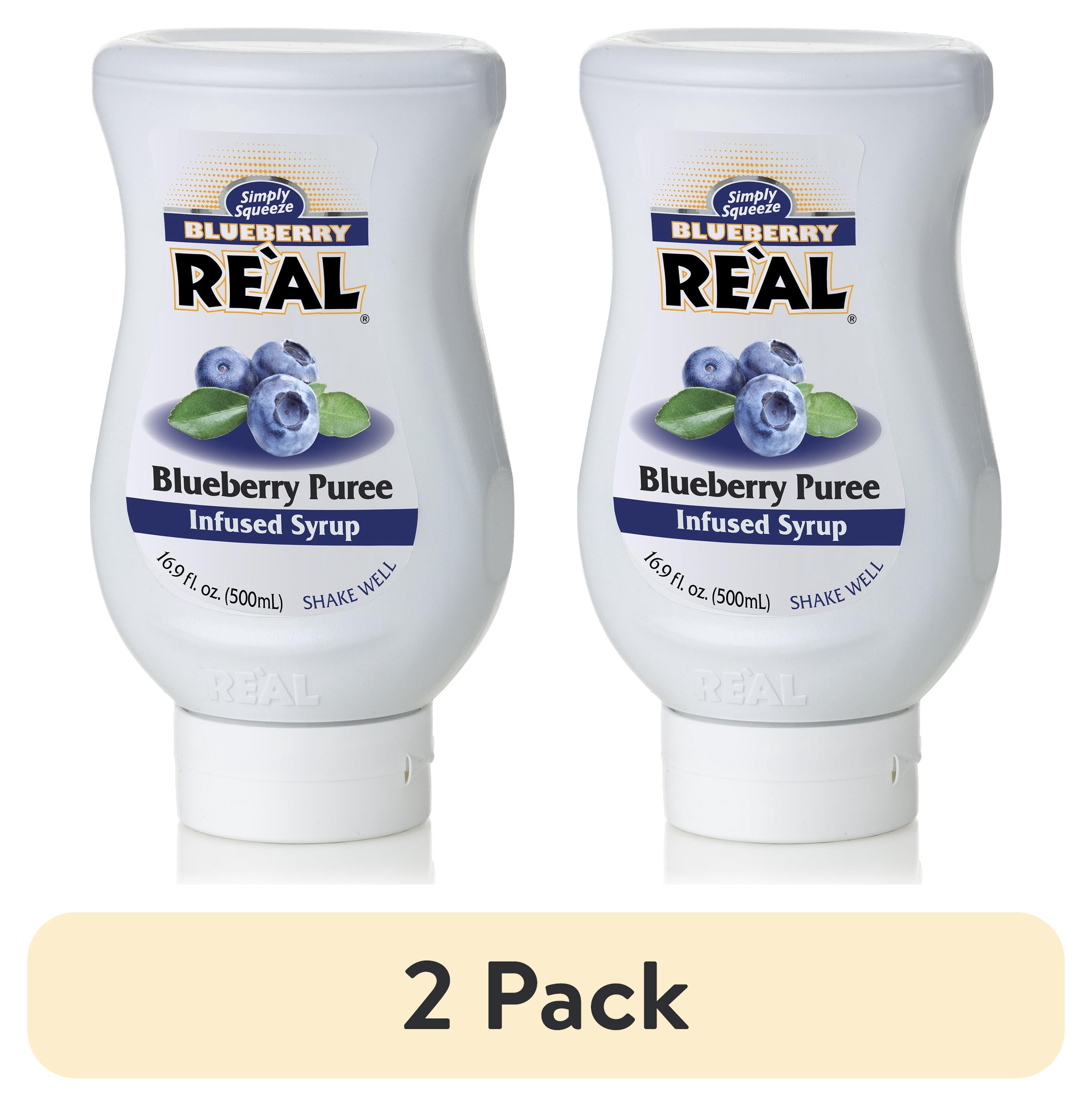 (2 pack) Blueberry Real Puree Infused Syrup, 16.9 fl oz Squeezable ...