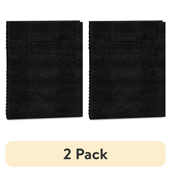(2 pack) Blueline NotePro Hard Romanel Cover Notebook - Letter - 200 Sheets - Twin Wirebound - Ruled - 8 1/2" x 11" - Black Cover - Pocket, Hard Cover, Index Sheet, Micro Perforated, Self-adhesive Tab -
