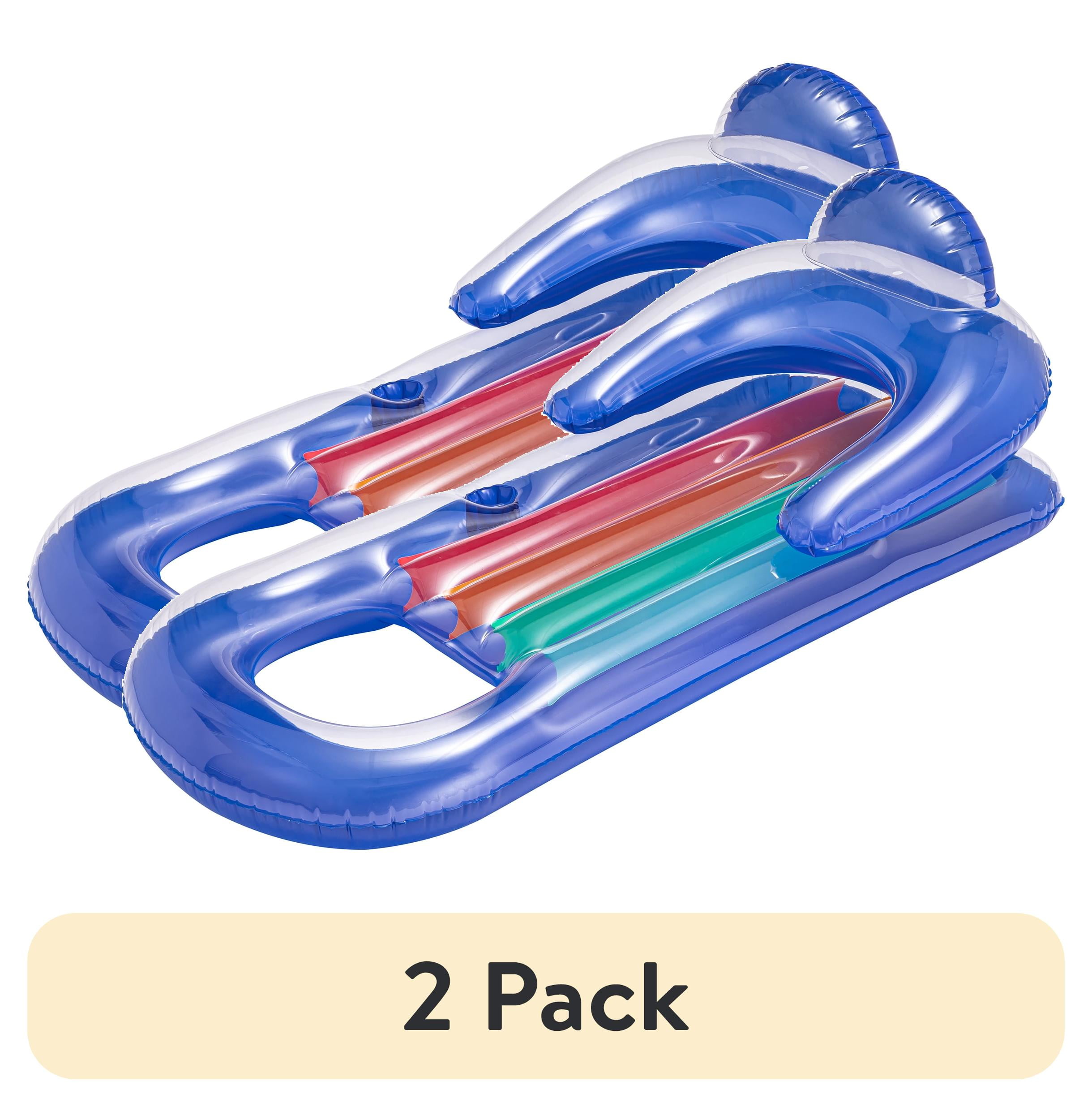 (2 pack) Bluescape Deluxe Lounge, Inflatable Pool Float, Blue, Age 14 ...