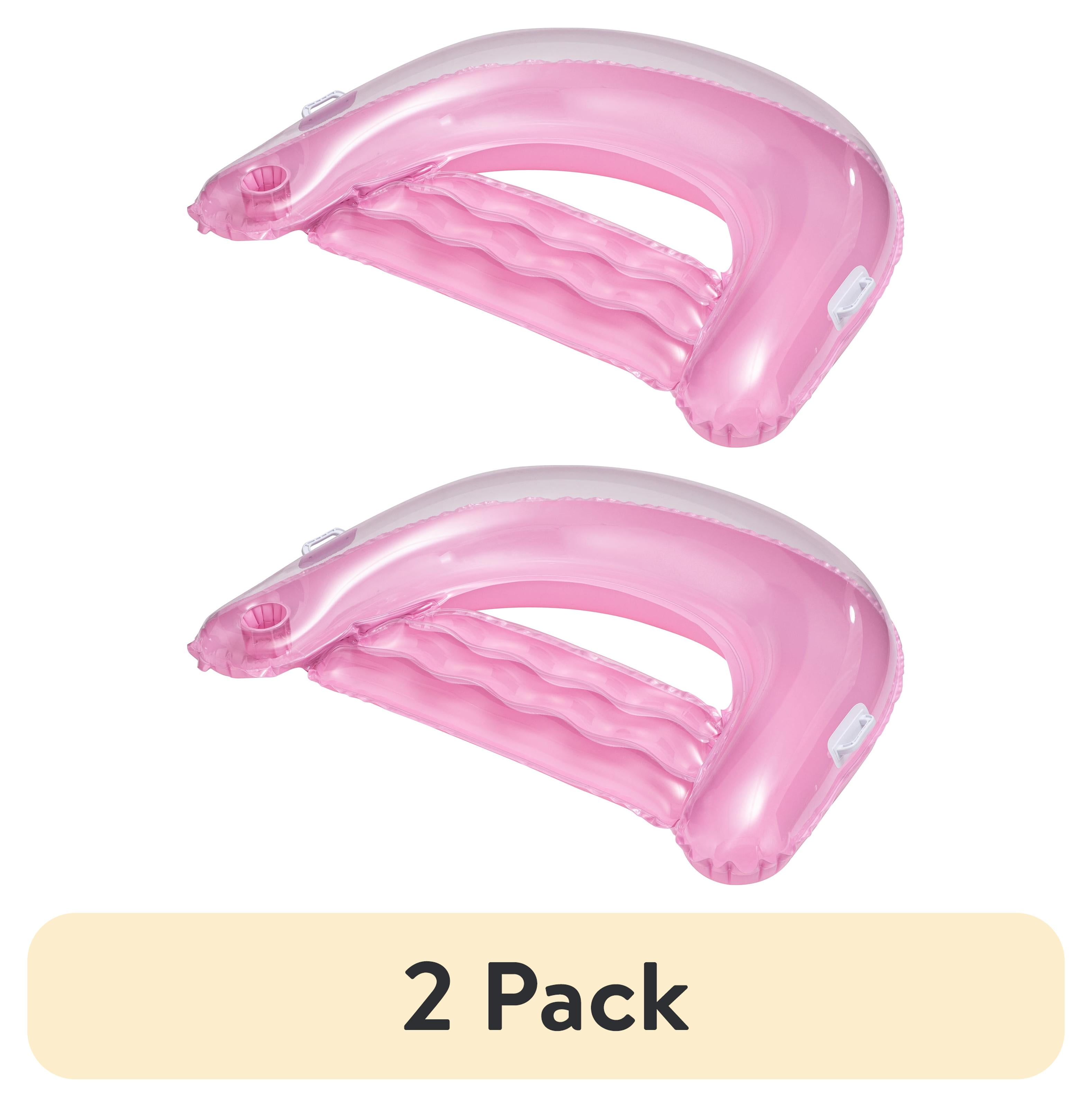 (2 pack) Bluescape Inflatable Comfort Chair Lounge Pool Float, Pink, Age 14 & up, Unisex