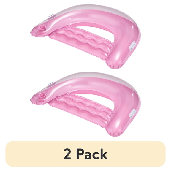 (2 pack) Bluescape Inflatable Comfort Chair Lounge Pool Float, Pink, Age 14 & up, Unisex