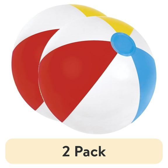 (2 pack) Bluescape Multi-Color Inflatable Pool and Beach Ball 13", Child Unisex, Ages 2+