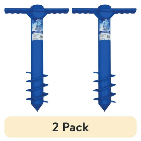 (2 pack) Bluewater Beach Umbrella and Utility Sand Anchor with 1.5" Diameter in Royal Blue