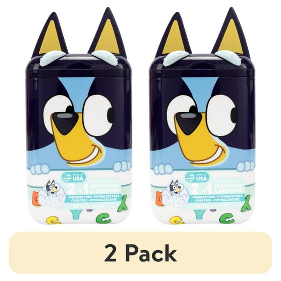 (2 pack) Bluey 2-In-1 Shampoo and Body Wash, Tropical Joy Scented, 14oz