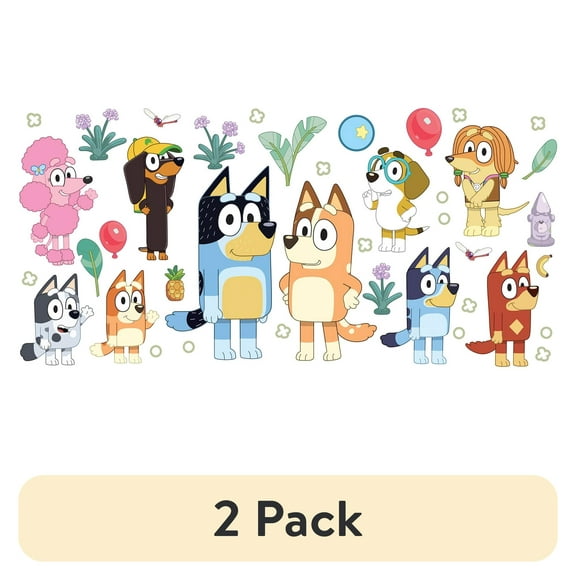 (2 pack) RoomMates Bluey Family & Friends Peel and Stick Wall Decals