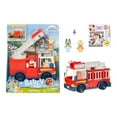 thumbnail interactive-video image 1 of (2 pack) Bluey Fire Truck with Bluey  Exclusive Firefighter Bingo and Bob Bilby, Ages 3+, 1 of 14