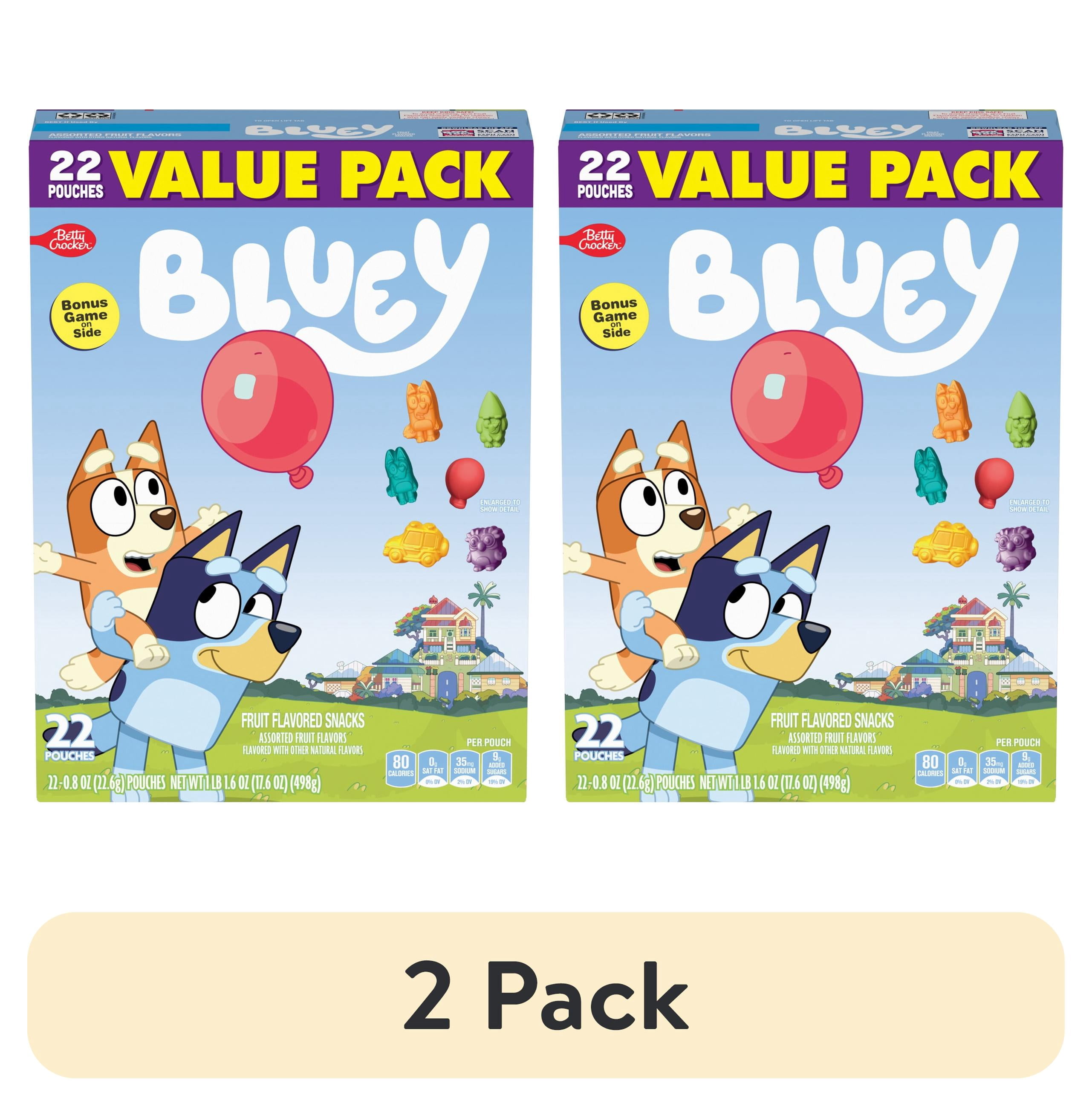 2 pack) Bluey Gluten Free Assorted Fruit Flavored Snacks (22
