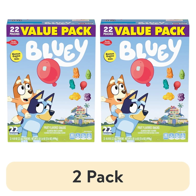 2 pack) Bluey Gluten Free Assorted Fruit Flavored Snacks (22