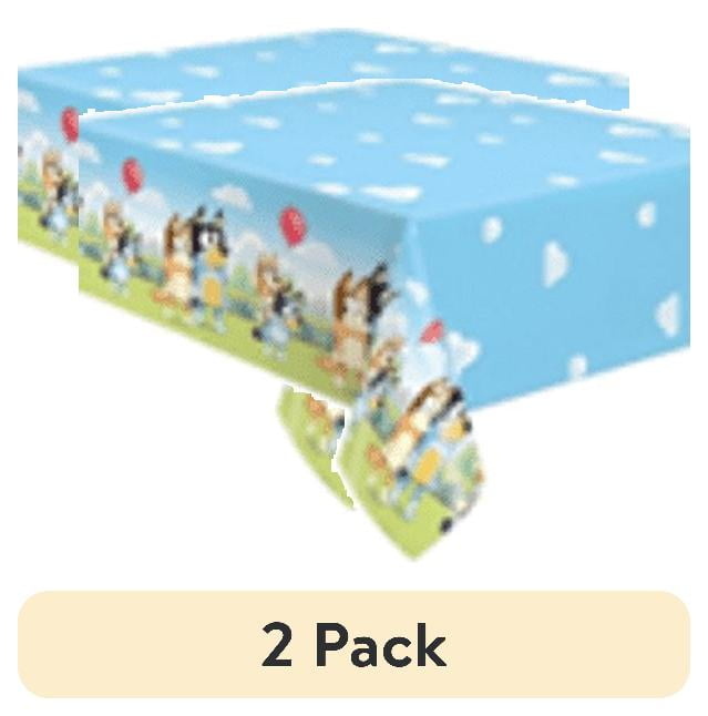 (2 pack) Bluey Rectangular Plastic Table Cover, 54" x 84 Short Fold