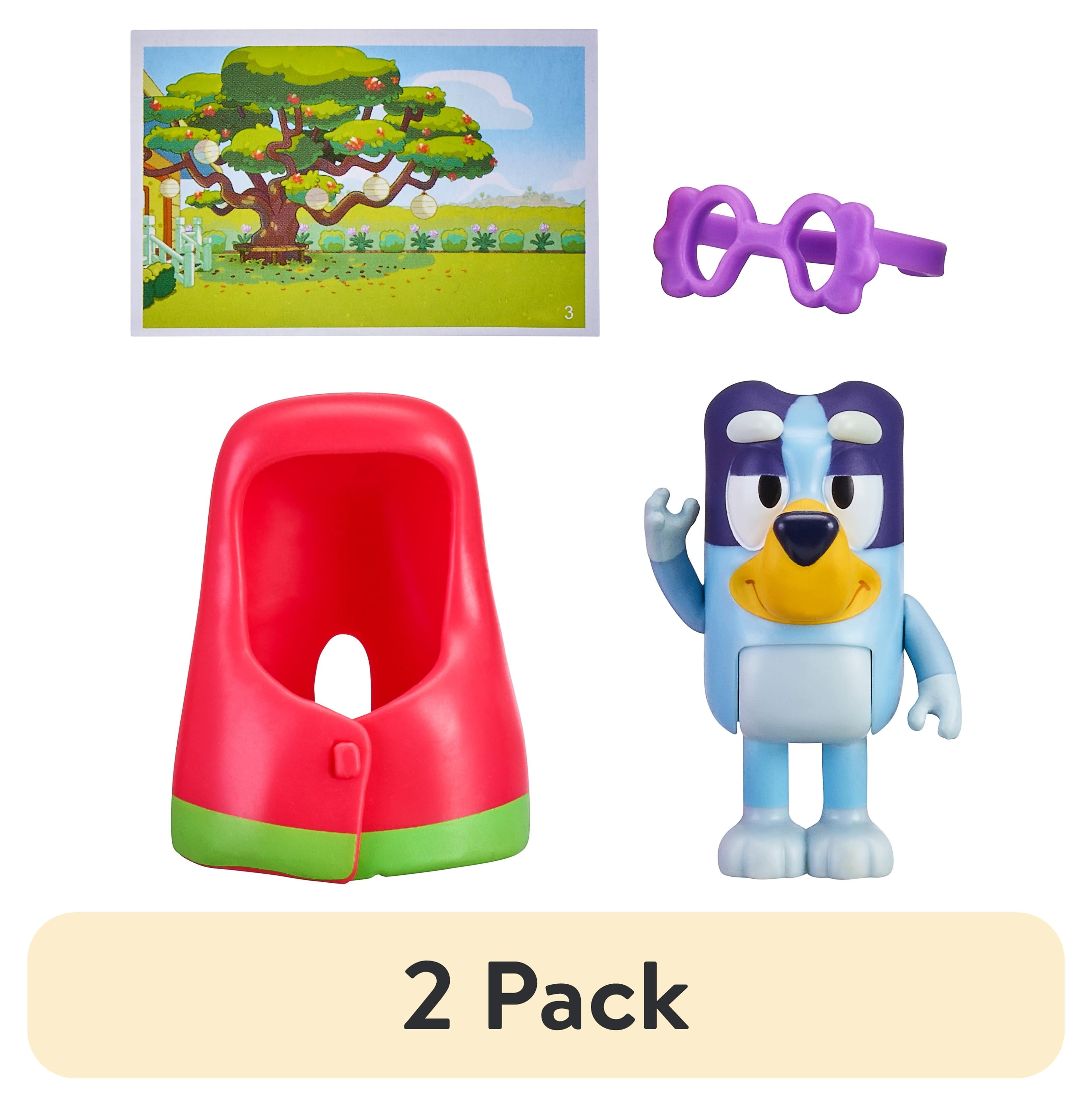 (2 pack) Bluey Story Starter Pack, 1 2-3" Plastic Toy Figure and Accessory, Multi-Color, Ages 3+, Styles Vary