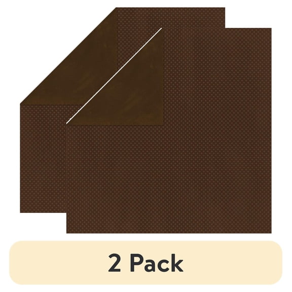 (2 pack) BoBunny Double Dot Double-Sided Textured Cardstock 12"X12"-Coffee