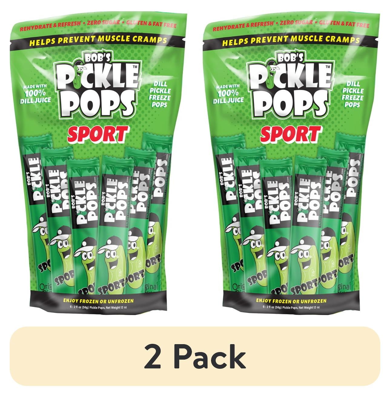 (2 pack) Bob's Pickle Pops, serving size 2 oz, 6 Count, easy tear open pouch