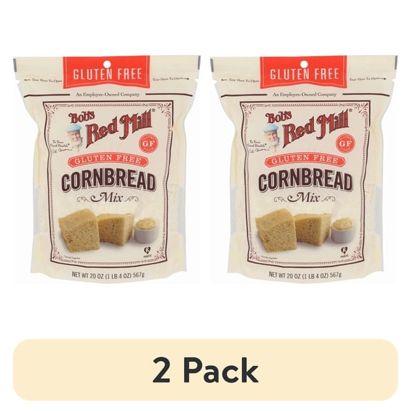 (2 pack) Bob's Red Mill Gluten Free Cornbread Mix 20 oz Pkg