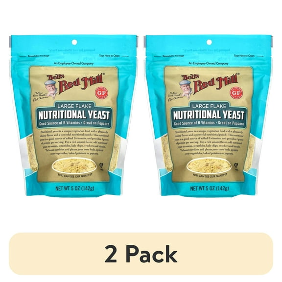 (2 pack) Bob's Red Mill Gluten Free Large Flake Nutritional Yeast, 5 oz