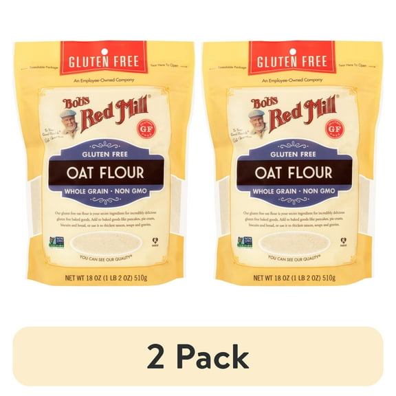 (2 pack) Bob's Red Mill, Gluten Free, Oat All - Purpose Flour, 18 oz Plastic Pouch