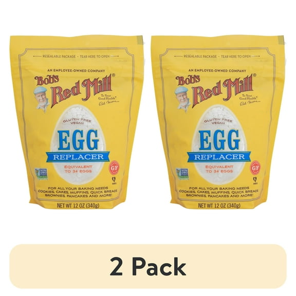 (2 pack) Bob's Red Mill, Gluten Free, Vegan, Egg Replacer, Shelf Stable 12 oz Plastic Pouch