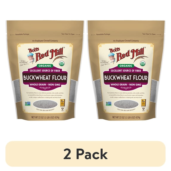 (2 pack) Bob's Red Mill, Organic Buckwheat Flour, 22 oz