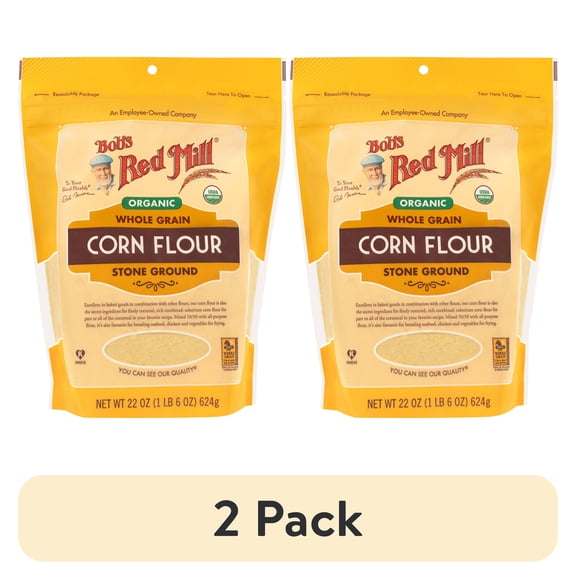 (2 pack) Bob's Red Mill, Organic Corn Flour, 22 oz