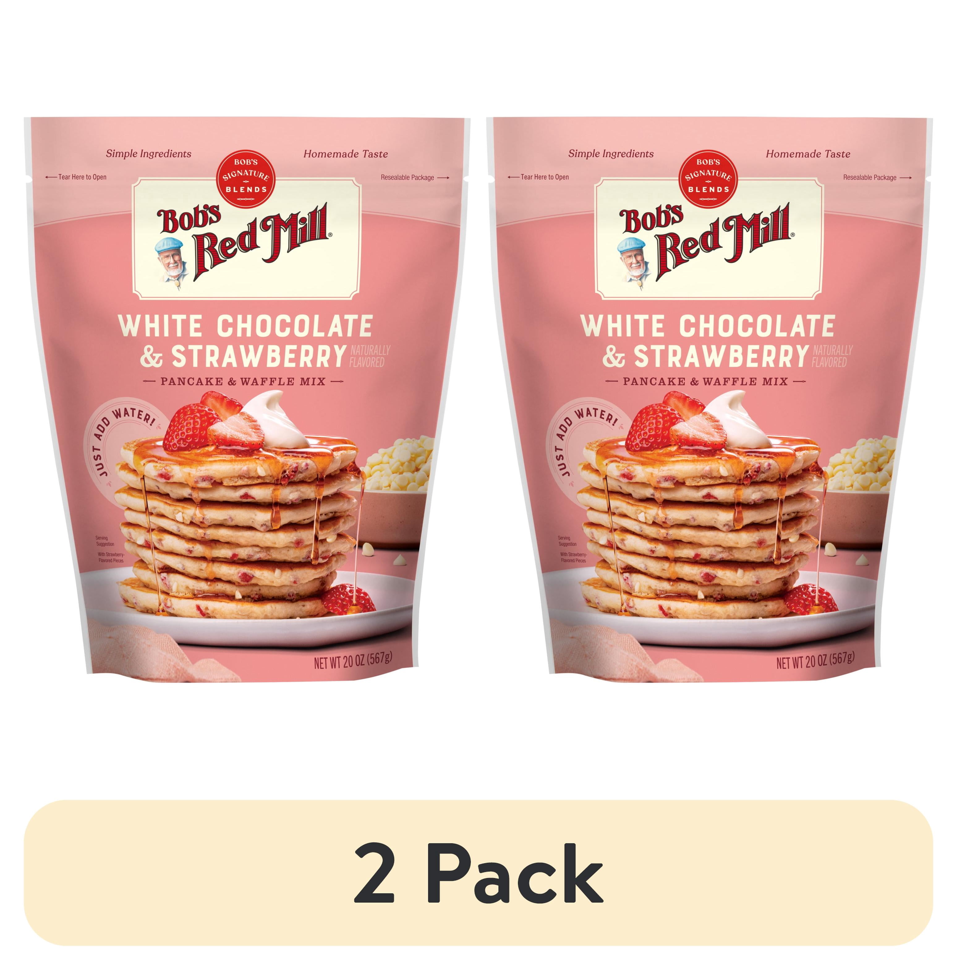 (2 pack) Bob's Red Mill White Chocolate & Strawberry Pancake & Waffle Mix 20 oz