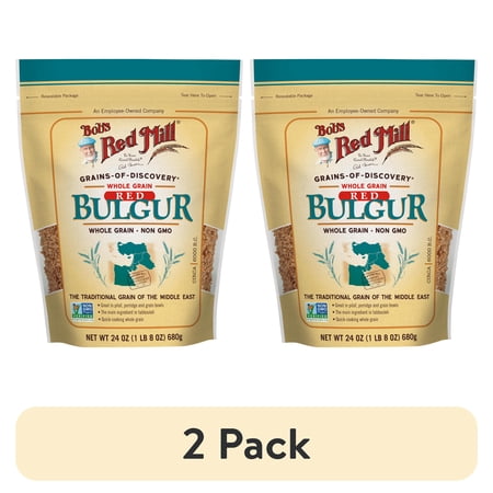 (2 pack) Bob's Red Mill Bulgur Wheat, Shelf Stable, 24 oz Bag