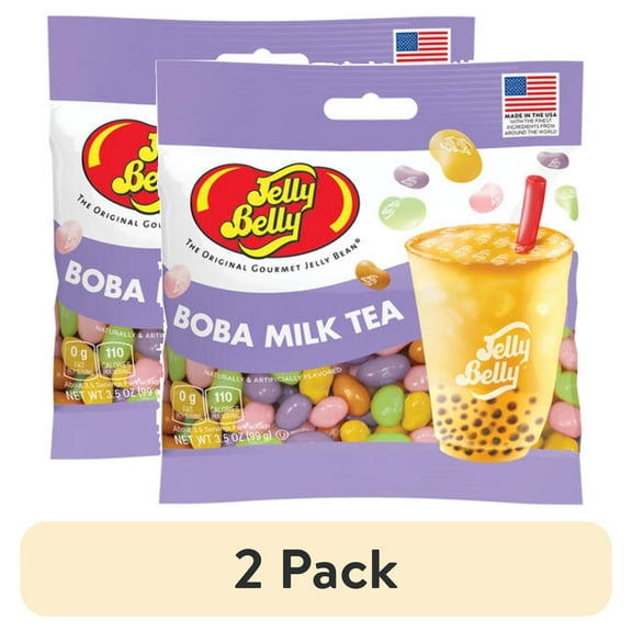 (2 pack) Boba Milk Tea Jelly Bean Grab Go Bag, 3.5 oz