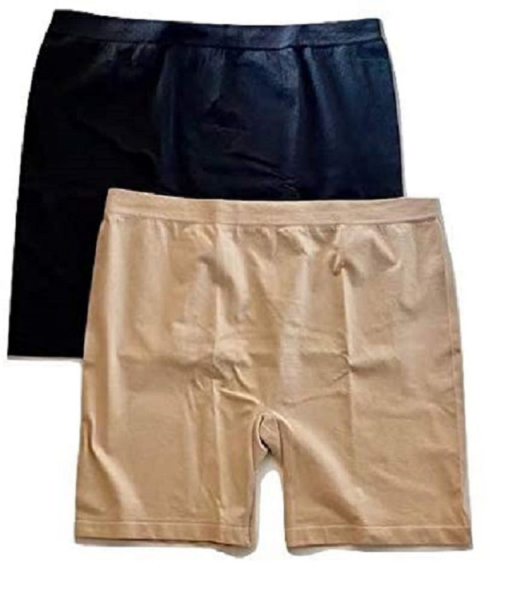 2 pack Bobbie Brooks Ladies Slipshorts Black Sand 2X 3X
