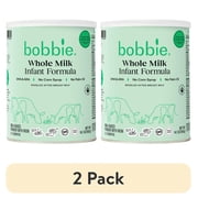 2 pack Bobbie Whole Milk Infant Formula for Everyday Feeding, Milk-Based Powder with 1.2mg Iron, Organic Grass-Fed Whole Milk Recipe, 14.1 oz Can
