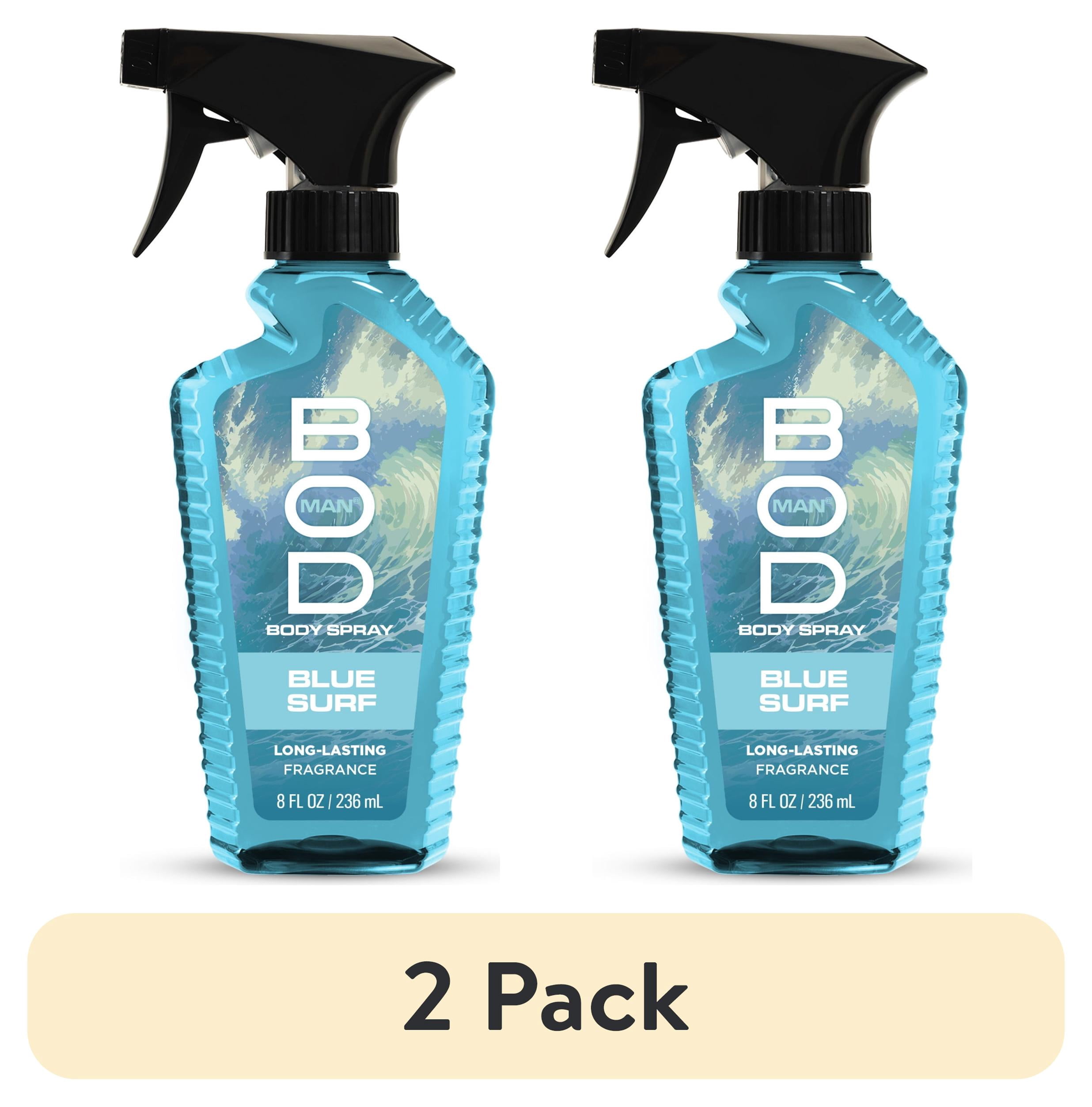 (2 pack) Bod Man Blue Surf Fragrance Body Spray, 8 fl oz
