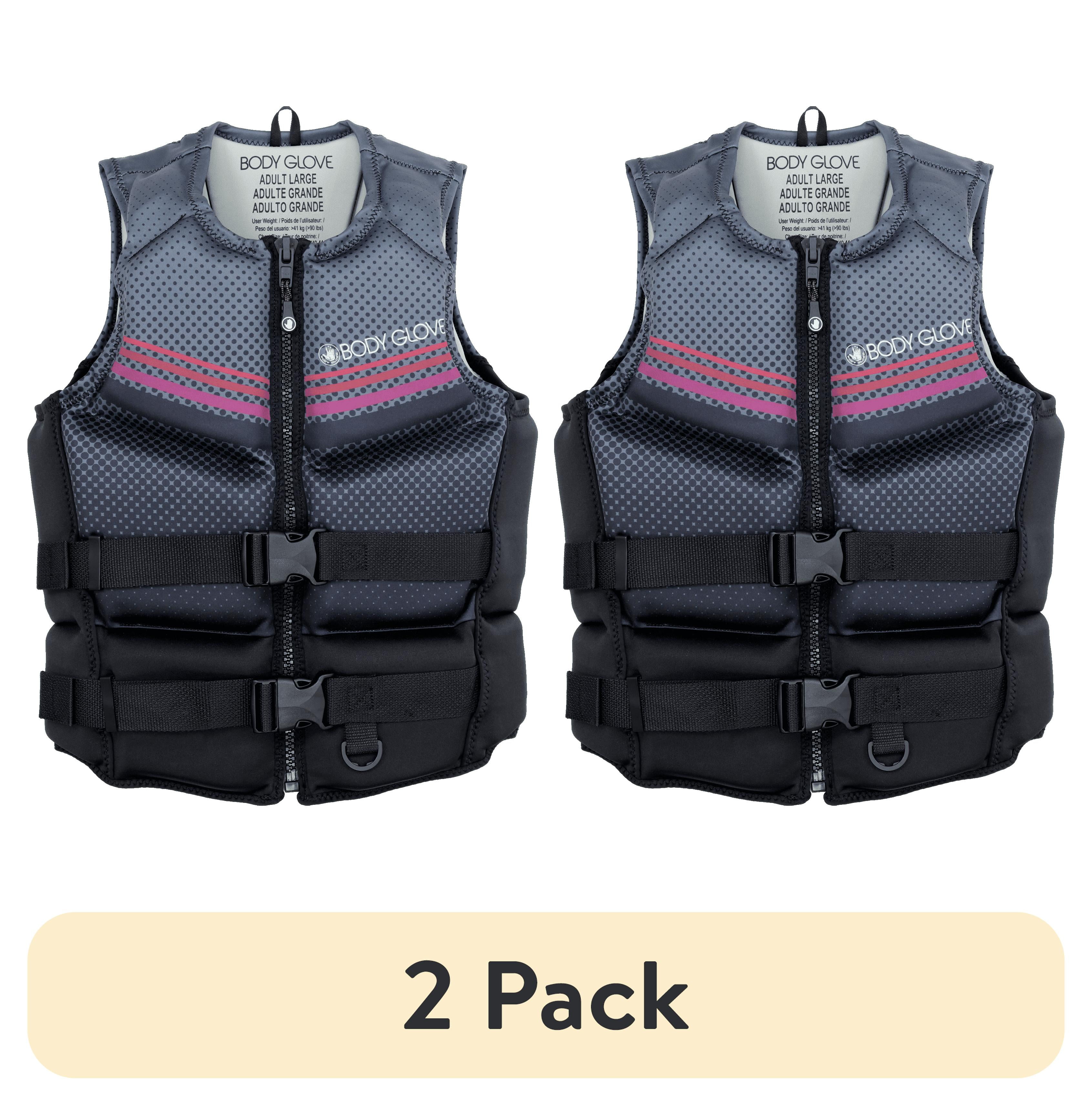 (2 pack) Body Glove Men's and Women's Overboard Evoprene Adult PFD Life Jacket and Vest, Sizes M-2XL
