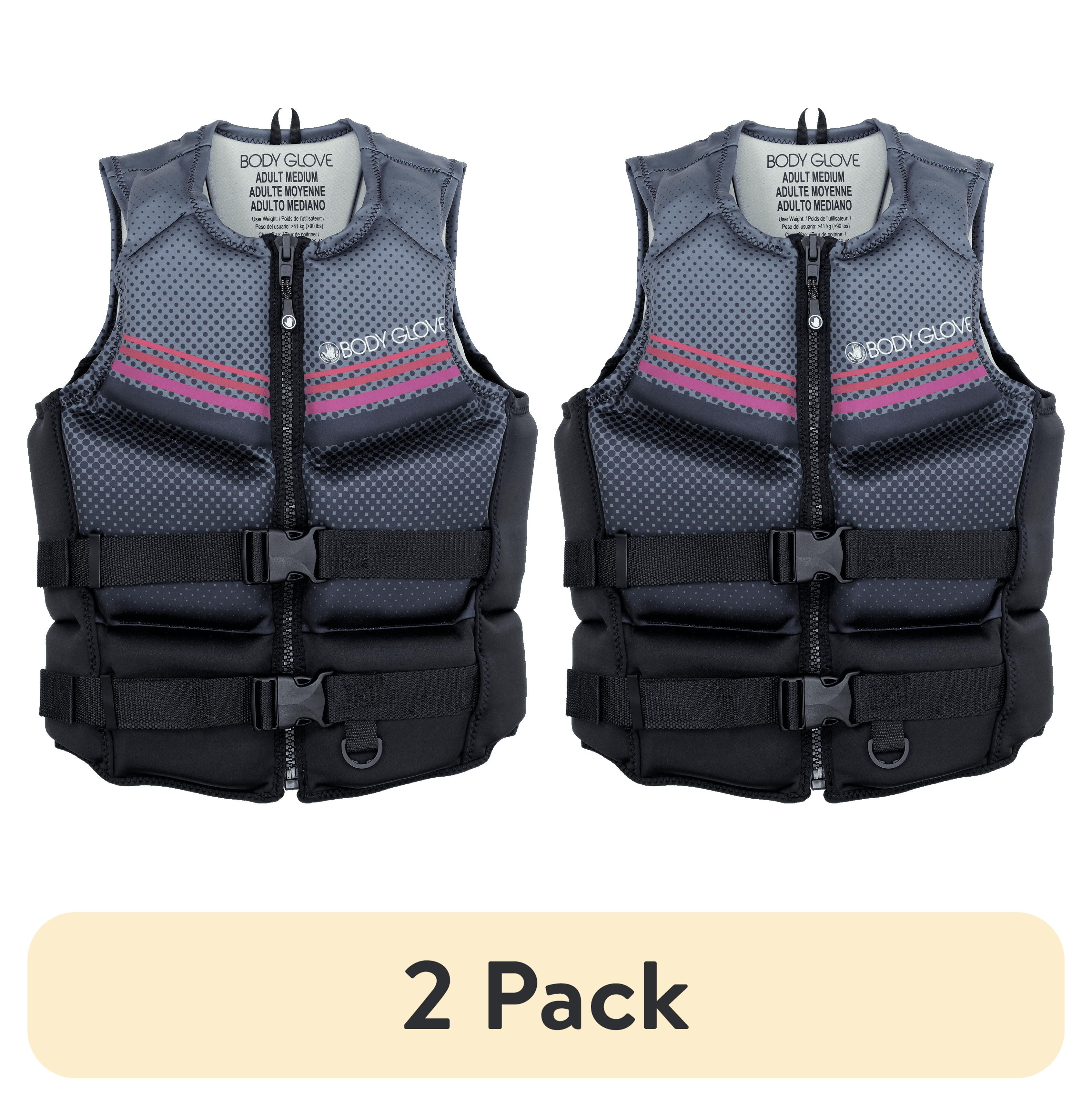 (2 pack) Body Glove Men's and Women's Overboard Evoprene Adult PFD Life Jacket and Vest, Sizes M-2XL