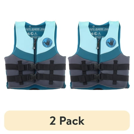 (2 pack) Body Glove Youth Neoprene PFD Life Jacket and Vest, Boy, 55-88 lbs., Blue