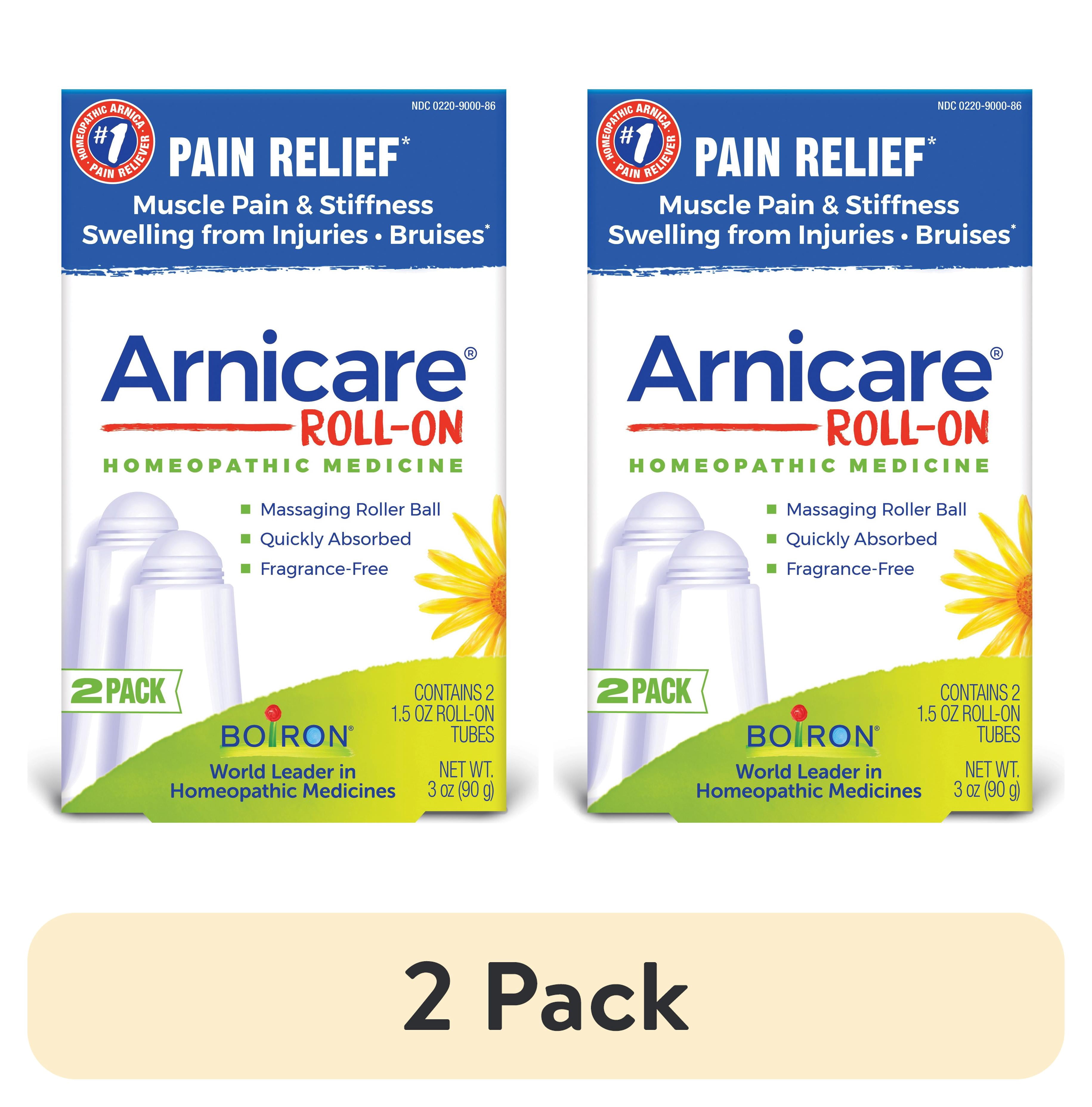 (2 pack) Boiron Arnicare Roll-On, Homeopathic Medicine for Pain Relief, Muscle Pain & Stiffness, Swelling from Injuries, Bruises, 2 x 1.5 oz Twin Pack