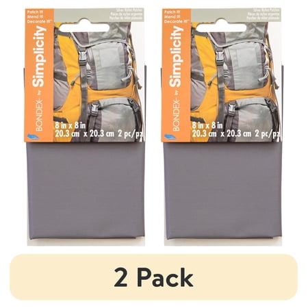 (2 pack) Bondex Patches, Silver 8"x8" Peel and Stick Nylon Bondex Patches Used to Mend Rips and Holes on Apparel, 2 Pieces