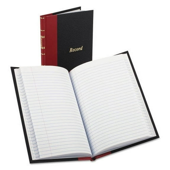 Record And Account Book With Red Spine, Custom Rule, Black/red/gold Cover, 7.5 X 5 Sheets, 144 Sheets/book | Bundle of 2 Each
