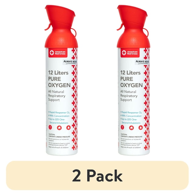 (2 pack) Boost Oxygen American Red Cross 98% Pure Supplemental Oxygen ...