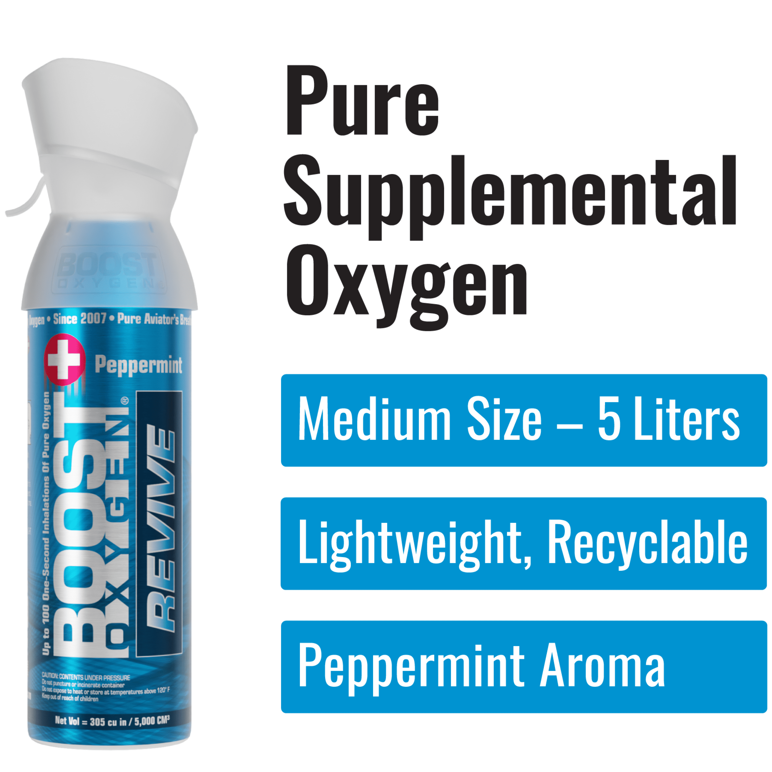 (2 pack) Boost Oxygen Portable Canned Oxygen, Peppermint, 5L