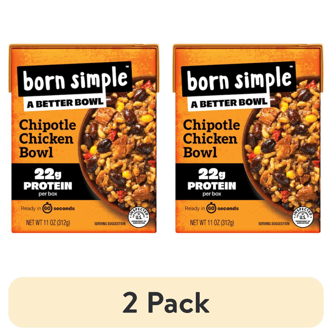 (2 pack) Born Simple Mexican Style Chicken Rice Bowl, 11 oz Box, Ready to Eat