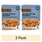 (2 pack) Born Simple Teriyaki Chicken Rice Bowl, 11 oz Shelf-Stable Box