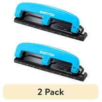 (2 pack) Bostitch EZ Squeeze 3 Hole Punch, 12 Sheet Capacity, Reduced Effort, Blue